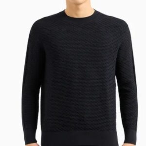ARMANI EXCHANGE - Maglione Uomo Maglione Girocollo in Cotone Blu Navy