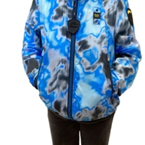 BLAUER - Giubbino Kids Giacca a Vento Camouflage Austin Blu