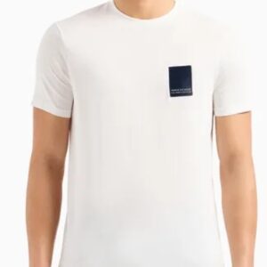 ARMANI EXCHANGE - T-Shirt Uomo Regular Fit ASV in Cotone Organico Bianco