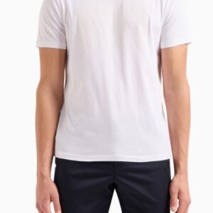 ARMANI EXCHANGE - T-Shirt Uomo Regular Fit in Jersey con Stampa Logo Tono su Tono Bianco