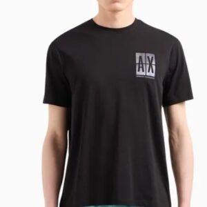 ARMANI EXCHANGE - T-Shirt Uomo Regular Fit in Cotone con Stampa Logo sul Petto Nero