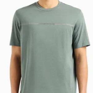 ARMANI EXCHANGE - T-Shirt Uomo Regular Fit con Strip Logo Verde