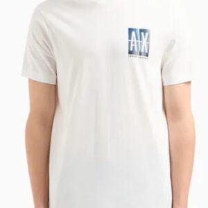 ARMANI EXCHANGE - T-Shirt Uomo Regular Fit in Cotone con Stampa Logo sul Petto Bianco