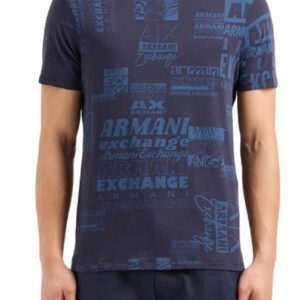 ARMANI EXCHANGE - T-Shirt Uomo Sky Lettering Blu Notte