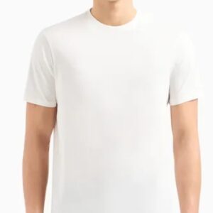 ARMANI EXCHANGE - T-Shirt Uomo Regular Fit in Cotone Mercerizzato con Logo sul Petto Bianco