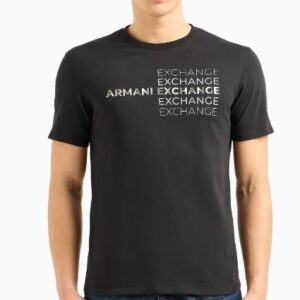 ARMANI EXCHANGE - T-Shirt Uomo Regular Fit in Cotone con Stampa Metal Nero