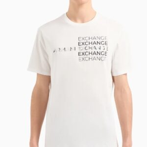 ARMANI EXCHANGE - T-Shirt Uomo Regular Fit in Cotone con Stampa Metal Bianco