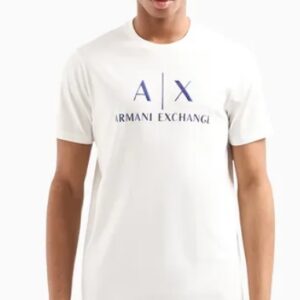 ARMANI EXCHANGE - T-Shirt Regular Fit in Cotone Logo a Contrasto Bianco