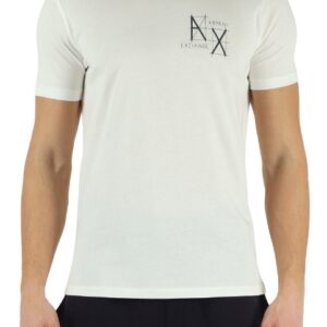 ARMANI EXCHANGE - T-Shirt Uomo Slim Fit in Cotone con Stampa Logo Frontale Bianco
