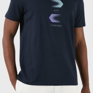 ARMANI EXCHANGE - T-Shirt Uomo in Cotone Regular Fit Girocollo Blu Navy