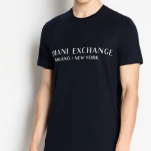 ARMANI EXCHANGE - T-Shirt Uomo Regular Fit in Jersey Blu Navy