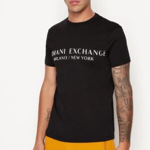 ARMANI EXCHANGE - T-Shirt Uomo Regular Fit in Jersey Nero