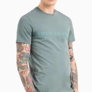 ARMANI EXCHANGE - T-Shirt Uomo Regular Fit in Jersey Verde