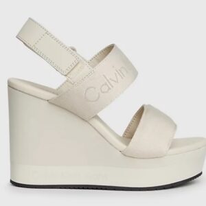 CALVIN KLEIN JEANS - Sandali Donna con Zeppa con Plateau Guscio d'Uovo
