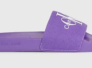 CALVIN KLEIN - Ciabatte Donna in Tela Deep Lavender/Bright White