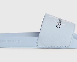 CALVIN KLEIN - Ciabatte Donna in Tela Deep Celeste Cielo