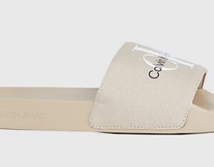 CALVIN KLEIN JEANS - Ciabatte Uomo in Tela Beige