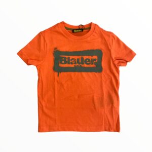 BLAUER - T-Shirt Kids Stampa Graffiti Arancio