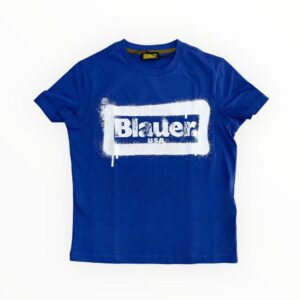 BLAUER - T-Shirt Kids Stampa Graffiti Blu