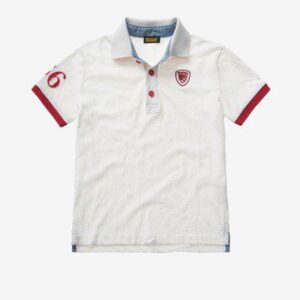 BLAUER - Polo Kids Cotone Fiammato Bianco