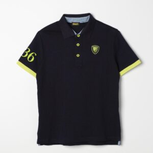 BLAUER - Polo Kids Cotone Fiammato Blu Scuro
