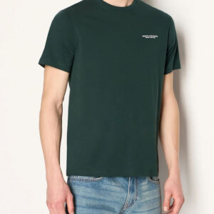 ARMANI EXCHANGE - T-Shirt Uomo Regular Fit in Jersey Verde Scuro