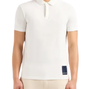 ARMANI EXCHANGE - Polo Uomo con Patch Logata Bianco