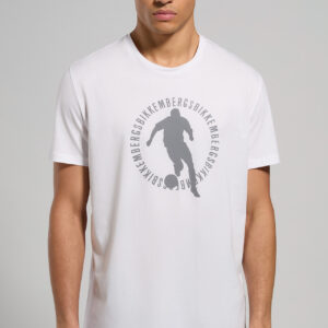 BIKKEMBERGS - T-Shirt Uomo in Jersey Fiammato Bianco