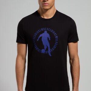 BIKKEMBERGS - T-Shirt Uomo in Jersey Fiammato Nero
