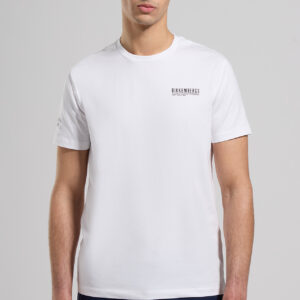 BIKKEMBERGS - T-Shirt Uomo Stampata in Jersey Stretch Bianco