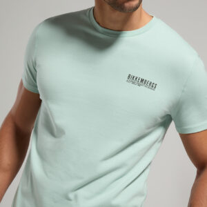 BIKKEMBERGS - T-Shirt Uomo Stampata in Jersey Stretch Harbor Gray