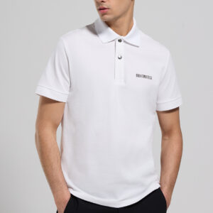 BIKKEMBERGS - Polo Uomo in Piquet Stretch Bianco