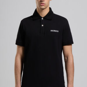 BIKKEMBERGS - Polo Uomo in Piquet Stretch Nero