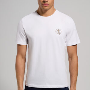 BIKKEMBERGS - T-Shirt Uomo Girocollo in Jersey Stretch Bianco