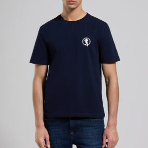 BIKKEMBERGS - T-Shirt Uomo Girocollo in Jersey Stretch Blu