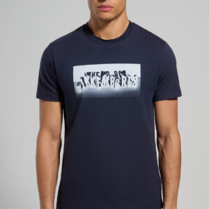 BIKKEMBERGS - T-Shirt Uomo Stampata Blu