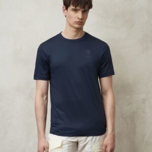 BLAUER - T-Shirt Uomo Tecnica con Scudo Blu
