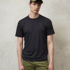 BLAUER - T-Shirt Uomo Tecnica con Scudo Nero