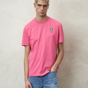 BLAUER - T-Shirt Uomo Scudo Blauer a Colori Limonata Rosa