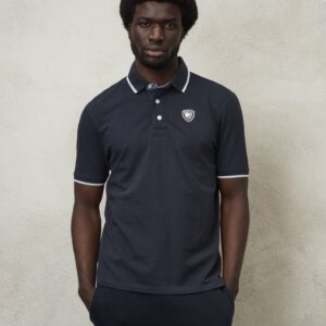 BLAUER - Polo Uomo con Inserti in Chambray Blu Sodalite