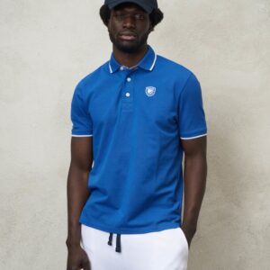 BLAUER - Polo Uomo con Inserti in Chambray Molto Blu