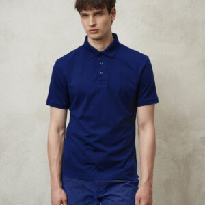 BLAUER - Polo Uomo Fin Jersey di Cotone Blu
