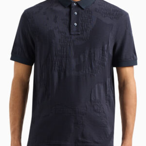 ARMANI EXCHANGE - Polo Uomo in Jersey Jacquard Blu