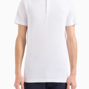 ARMANI EXCHANGE - Polo Uomo con Collo Coreano Bianco