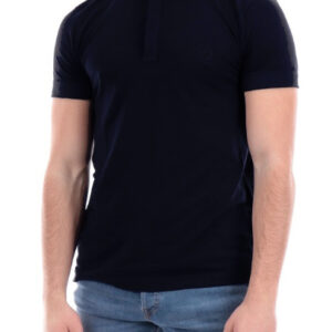 ARMANI EXCHANGE - Polo Uomo con Stampa Logo Tono su Tono Blu