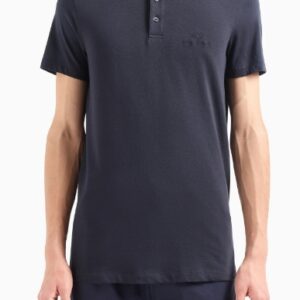ARMANI EXCHANGE - Polo Uomo con Collo Coreano Blu