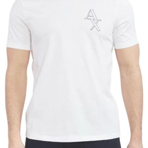 ARMANI EXCHANGE - T-Shirt Uomo Cotone e Logo Codice Morse Bianco