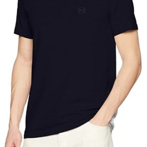 ARMANI EXCHANGE - T-Shirt Uomo Cotone e Logo Mini Tono su Tono Nero