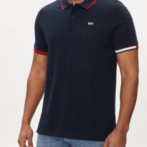 TOMMY HILFIGHER - Polo Uomo Slim Flag Blu Scuro