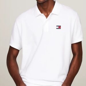 TOMMY HILFIGHER - Polo Uomo Regular Fit con Distintivo Bianco